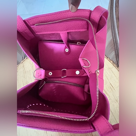 NWT Zara designed pink shoes with ankle strap with matching handbag . - Picture 13 of 13